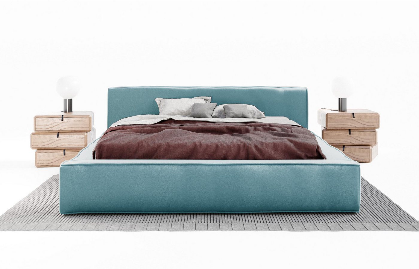 Carpe Sonno Polsterbett Stoffbett Polsterbett 120x200 140x200 160x200 180x200 200x200 (Polsterbett inkl. Lattenrost und Bettkasten, Stoffbet inkl. Lattenrost und Bettkasten), Bett gepolstert Bodenbett Doppelbett Ehebett 180x200 von Carpe Sonno