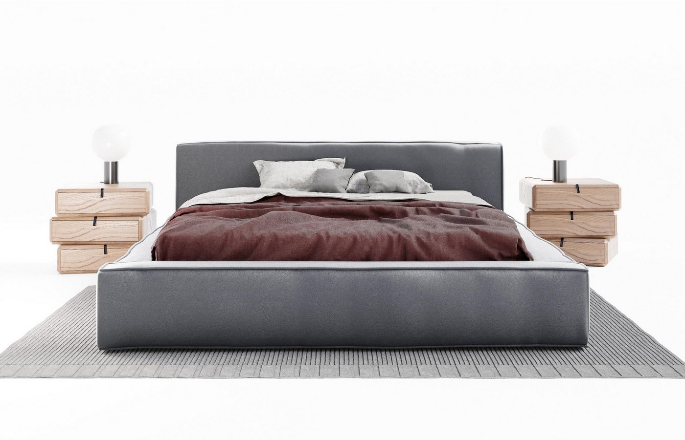 Carpe Sonno Polsterbett Stoffbett Polsterbett 120x200 140x200 160x200 180x200 200x200 (Polsterbett inkl. Lattenrost und Bettkasten, Stoffbet inkl. Lattenrost und Bettkasten), Bett gepolstert Bodenbett Doppelbett Ehebett 200x200 von Carpe Sonno