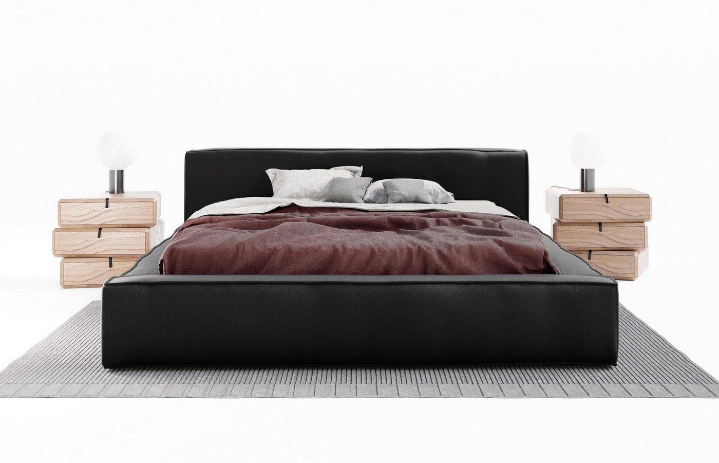 Carpe Sonno Polsterbett Stoffbett Polsterbett 120x200 140x200 160x200 180x200 200x200 (Polsterbett inkl. Lattenrost und Bettkasten, Stoffbet inkl. Lattenrost und Bettkasten), Bett gepolstert Bodenbett Doppelbett Ehebett 180x200 von Carpe Sonno