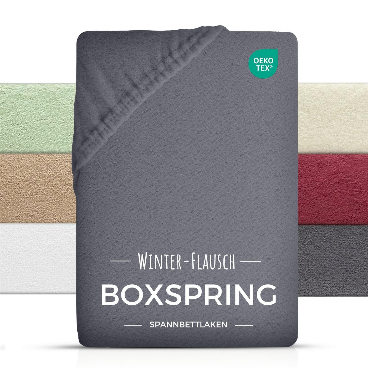 Carpe Sonno Spannbettlaken Boxspring Teddy Fleece Plüsch Winter 180x200 200x200 180x220 200x220, Fleece, Gummizug: rundum, (1 Stück), Wasserbett Spannbettlaken Kuschelig Warm Spannbetttuch Grau von Carpe Sonno