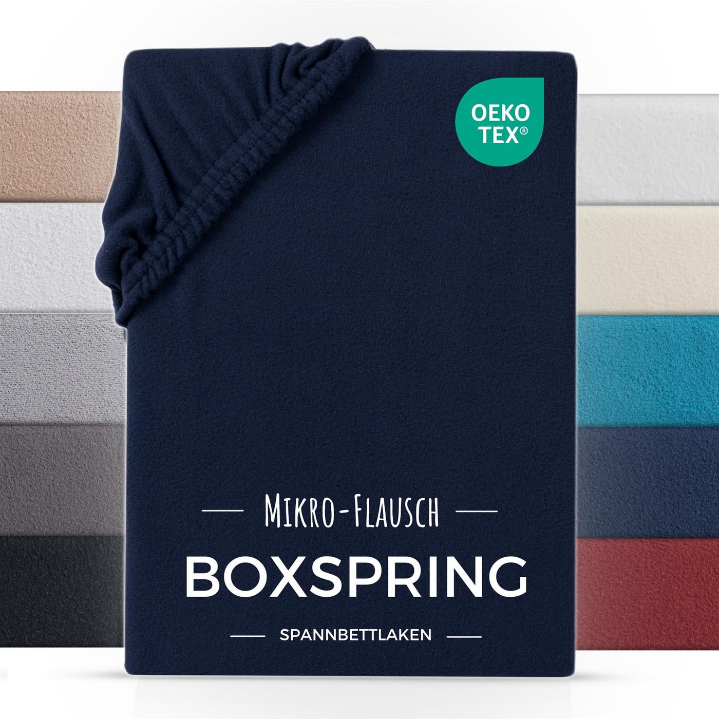 Carpe Sonno Spannbettlaken Boxspring Winter Teddy Fleece Plüsch 180x200 200x200 180x220 200x220, Fleece, Gummizug: rundum, (1 Stück), Wasserbett Spannbettlaken Kuschelig Warm Spannbetttuch Blau von Carpe Sonno