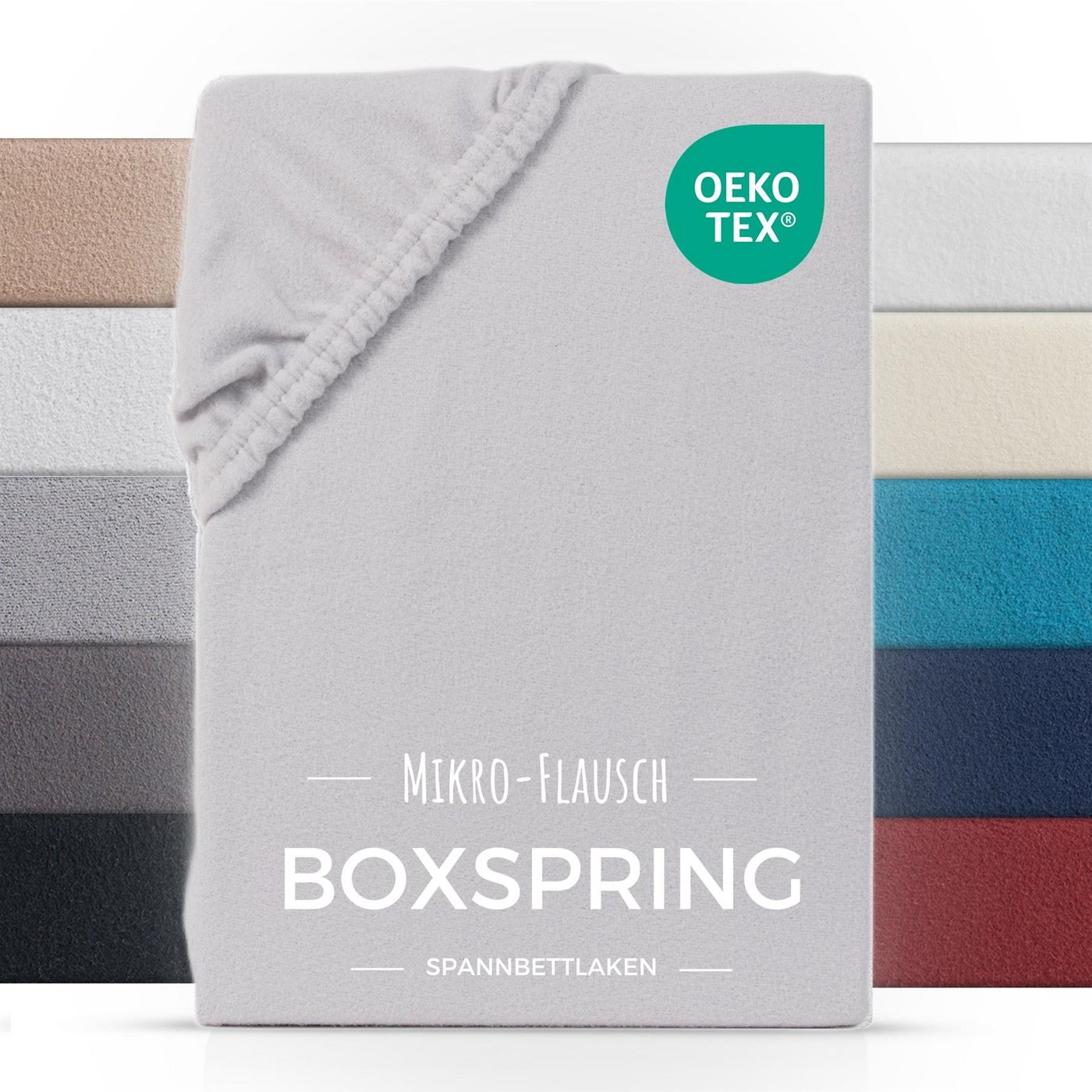 Carpe Sonno Spannbettlaken Boxspring Winter Teddy Fleece Plüsch 180x200 200x200 180x220 200x220, Fleece, Gummizug: rundum, (1 Stück), Wasserbett Spannbettlaken Kuschelig Warm Spannbetttuch Silber von Carpe Sonno