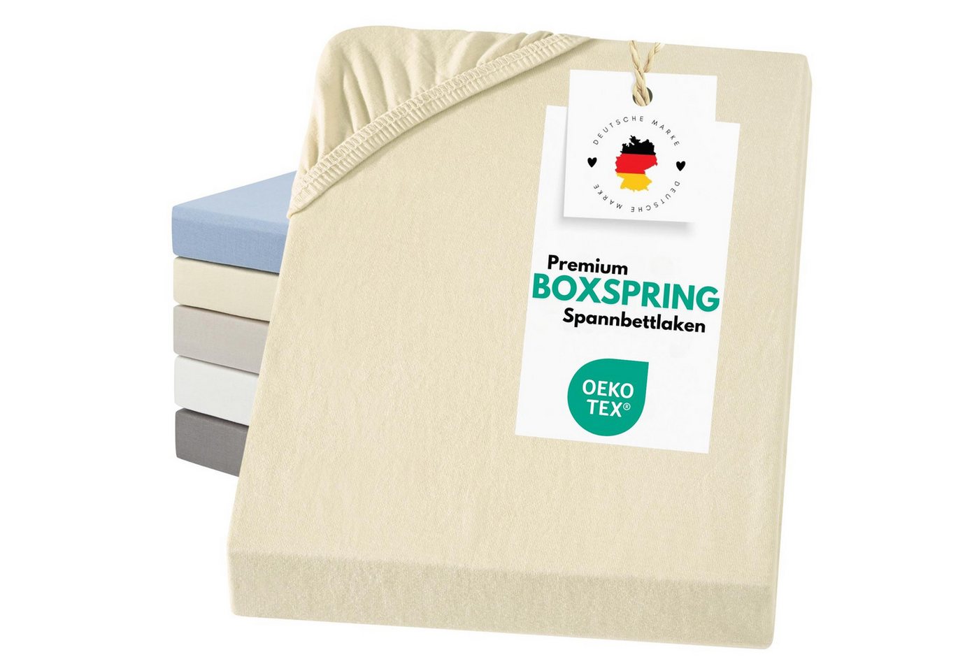 Carpe Sonno Spannbettlaken Boxspringbett Baumwolle 90x200 100x200 140x200 160x200 180x200 200x200, Jersey, Gummizug: rundum, (1 Stück), Jersey Matratzenbezug Bettwaren Wasserbett Matratze bis 50 cm von Carpe Sonno