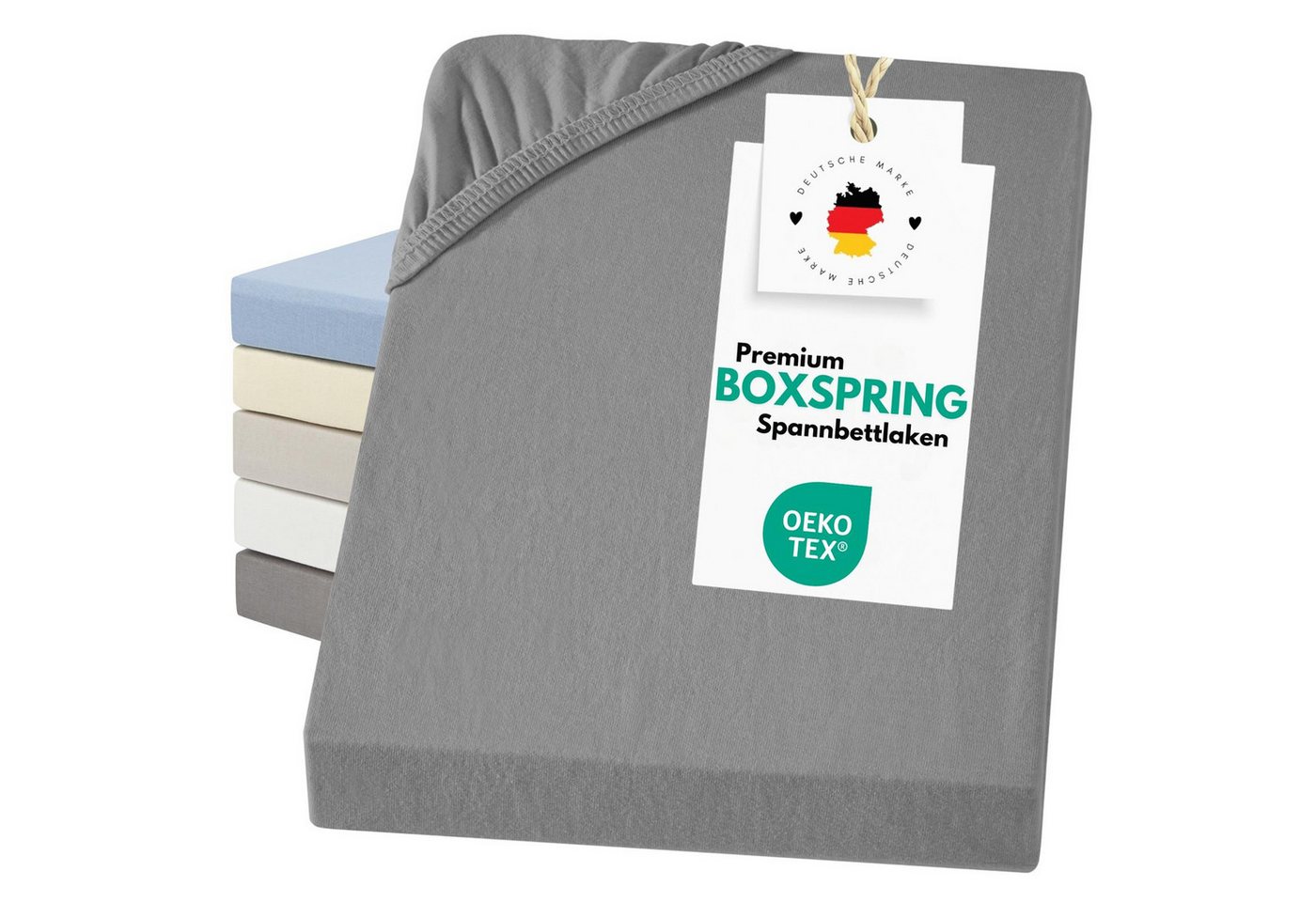 Carpe Sonno Spannbettlaken Boxspringbett Baumwolle 90x200 100x200 140x200 160x200 180x200 200x200, Jersey, Gummizug: rundum, (1 Stück), Mako Jersey Spannbetttuch Baumwolle Wasserbett Matratze bis 50 cm von Carpe Sonno