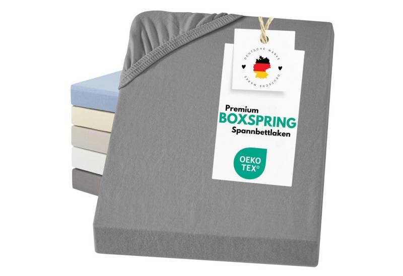 Carpe Sonno Spannbettlaken Boxspringbett Baumwolle 90x200 100x200 140x200 160x200 180x200 200x200, Jersey, Gummizug: rundum, (1 Stück), Mako Jersey Spannbetttuch kochfest Wasserbett Matratze bis 50 cm von Carpe Sonno