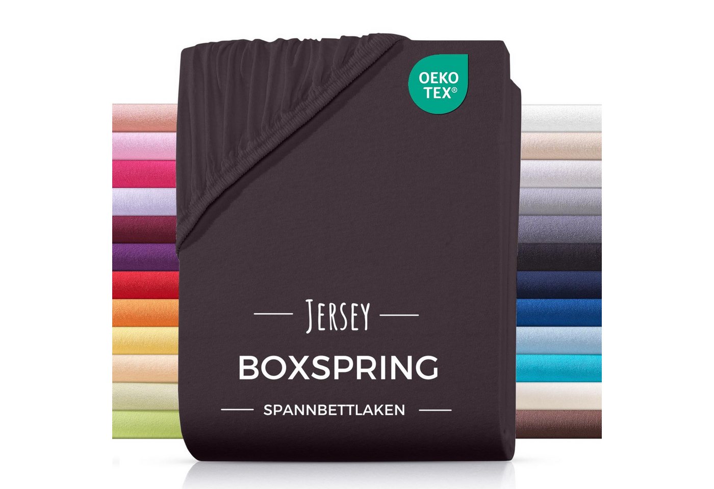 Carpe Sonno Spannbettlaken Boxspringbett Wasserbett Jersey 180x200 180x220 200x200 200x220, Jersey, Gummizug: rundum, (1 Stück), Bettlaken Baumwolle Matratzenbezug hohe Matratzen bis 32cm von Carpe Sonno