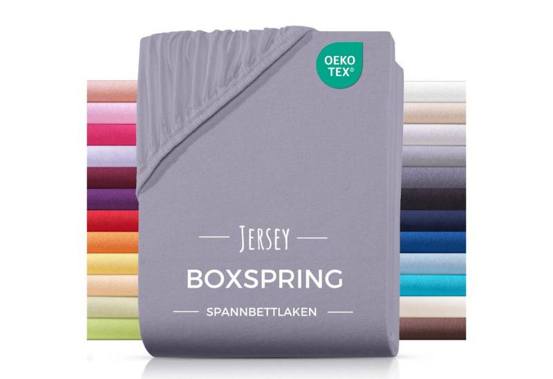 Carpe Sonno Spannbettlaken Boxspringbett Wasserbett Jersey 180x200 180x220 200x200 200x220, Jersey, Gummizug: rundum, (1 Stück), Bettlaken Baumwolle Matratzenbezug hohe Matratzen bis 32cm von Carpe Sonno