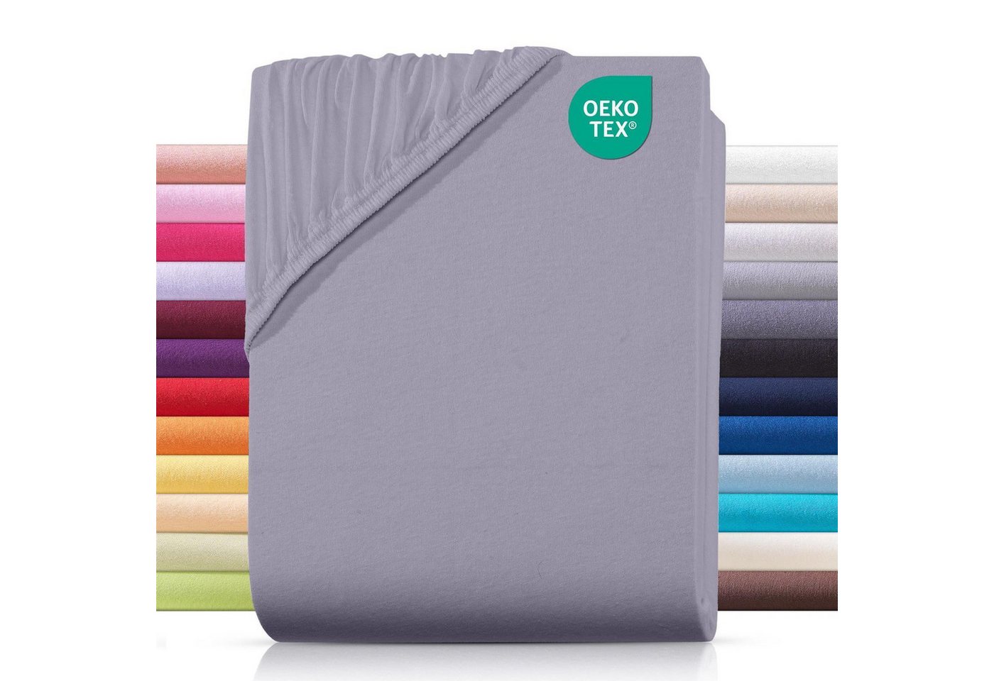 Carpe Sonno Spannbettlaken Jersey 90x200 100x200 120x200 140x200 160x200 180x200 200x200 70x140, Jersey, Gummizug: rundum, (1 Stück), Baumwoll Babybett Spannbettlaken 70x140 Baby Laken Grau von Carpe Sonno