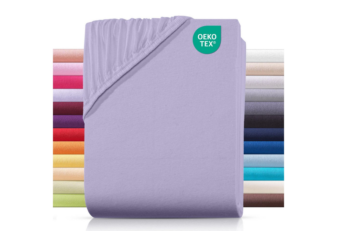 Carpe Sonno Spannbettlaken Jersey Spannbettlaken aus 100% Baumwolle, Jersey, Gummizug: rundum, (1 Stück), Baumwoll Babybett Spannbettlaken 70x140 Baby Laken Flieder von Carpe Sonno