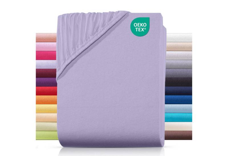 Carpe Sonno Spannbettlaken Jersey Spannbettlaken aus 100% Baumwolle, Jersey, Gummizug: rundum, (1 Stück), Baumwoll Babybett Spannbettlaken 70x140 Baby Laken Flieder von Carpe Sonno