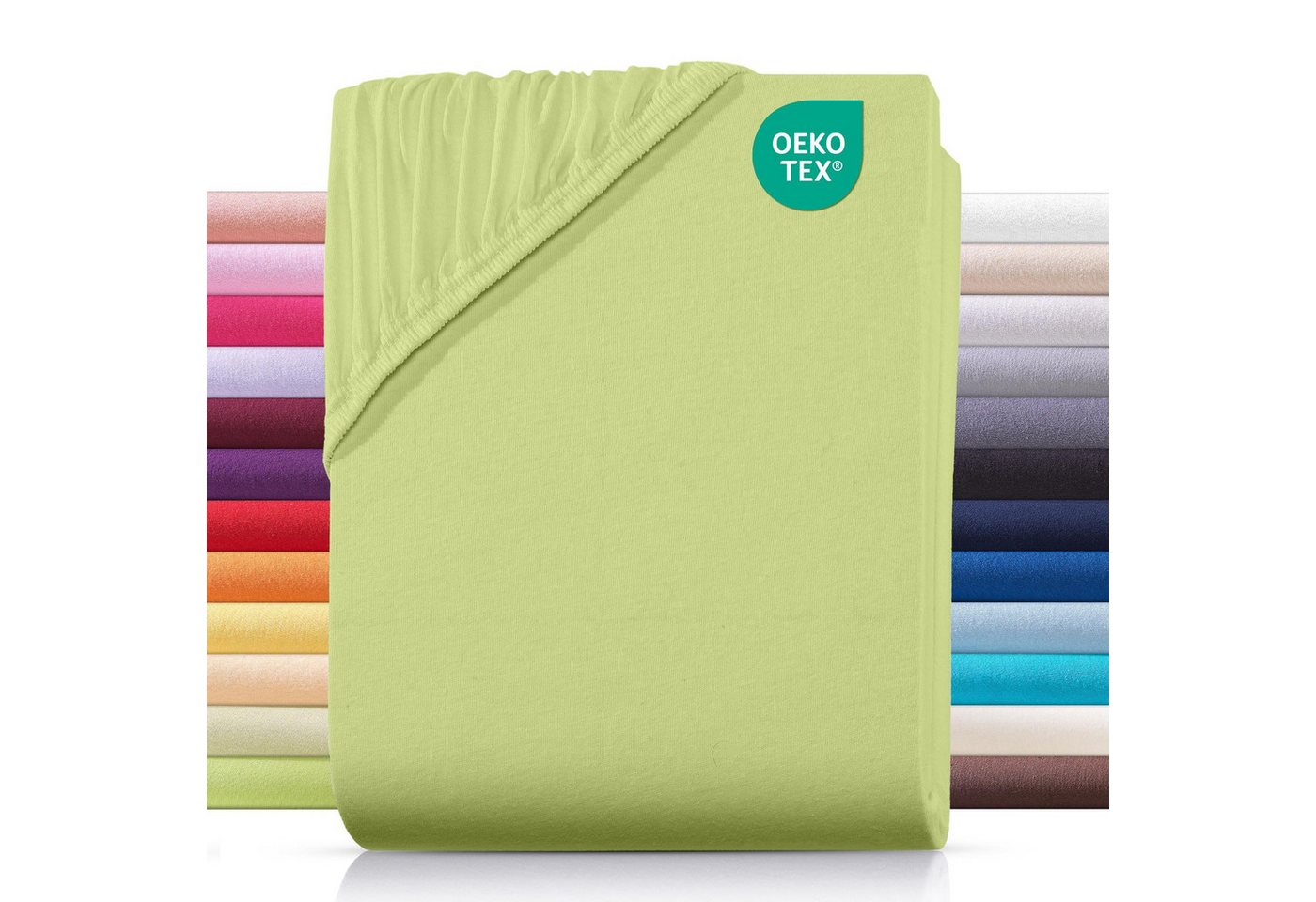 Carpe Sonno Spannbettlaken Jersey Spannbettlaken aus 100% Baumwolle, Jersey, Gummizug: rundum, (1 Stück), Baumwoll Babybett Spannbettlaken 70x140 Baby Laken Grün von Carpe Sonno