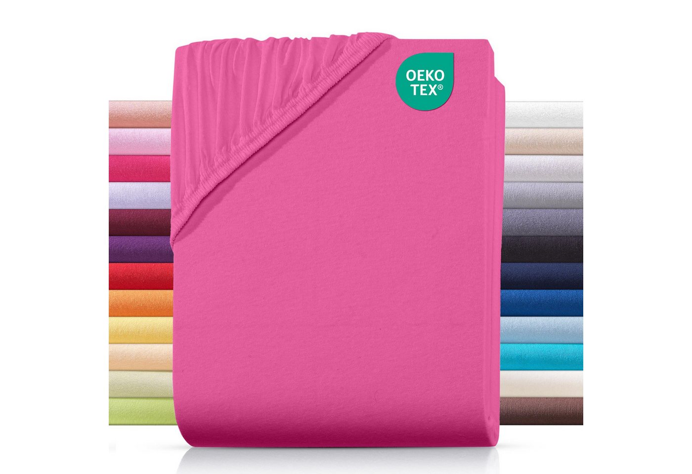 Carpe Sonno Spannbettlaken Jersey Spannbettlaken aus 100% Baumwolle, Jersey, Gummizug: rundum, (1 Stück), Baumwoll Babybett Spannbettlaken 70x140 Baby Laken Pink von Carpe Sonno