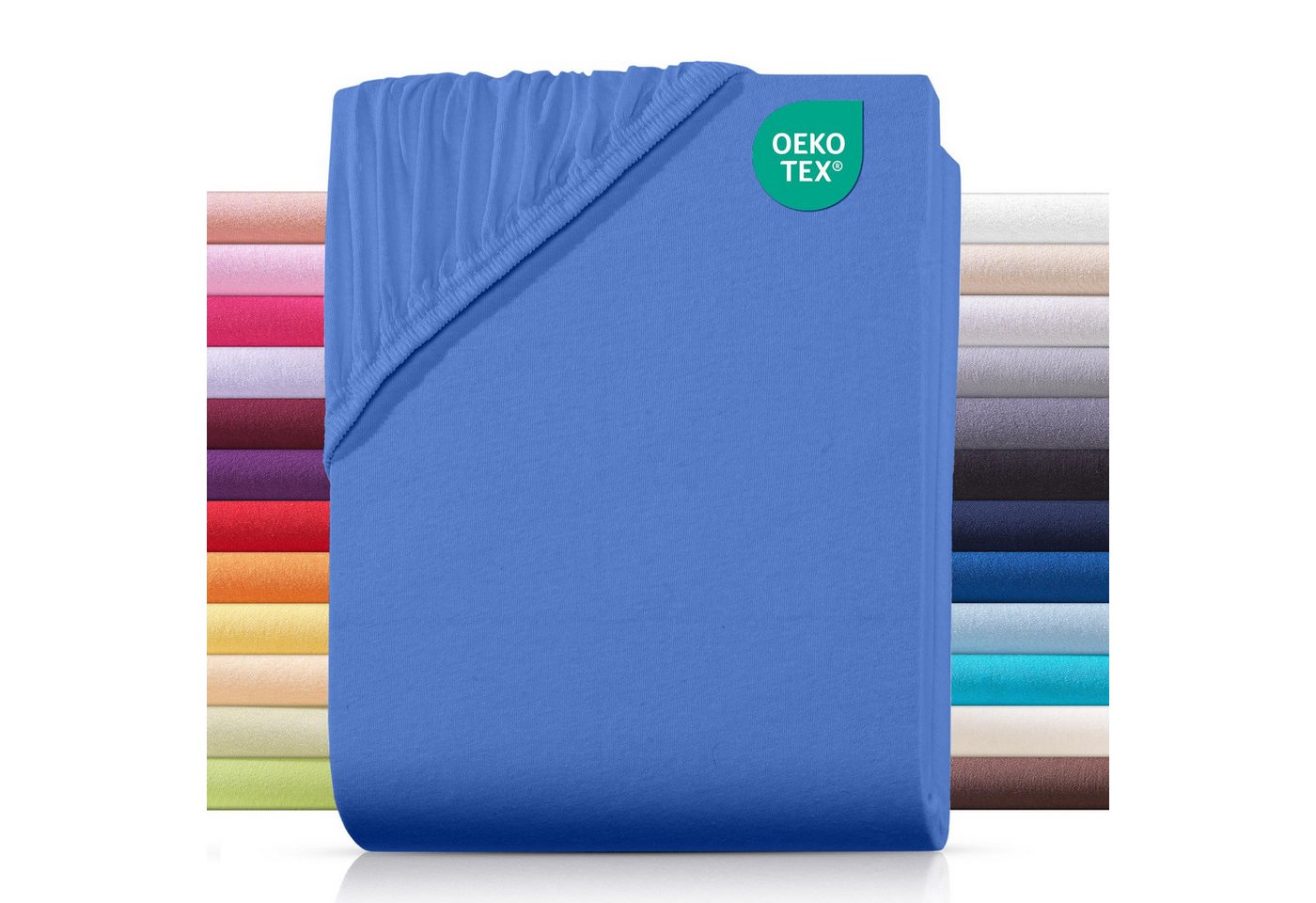 Carpe Sonno Spannbettlaken Jersey Spannbettlaken aus 100% Baumwolle, Jersey, Gummizug: rundum, (1 Stück), Baumwoll Babybett Spannbettlaken 70x140 Baby Laken Royal Blau von Carpe Sonno