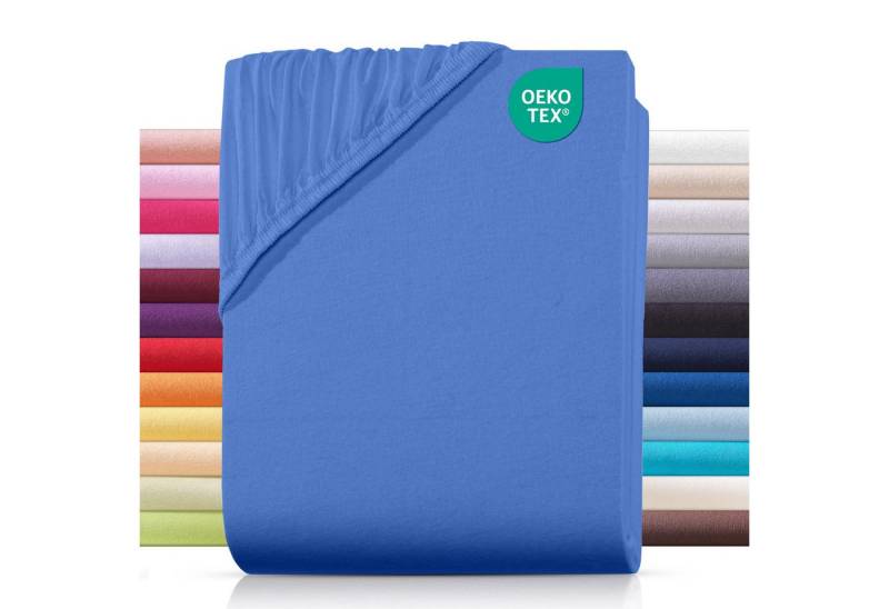 Carpe Sonno Spannbettlaken Jersey Spannbettlaken aus 100% Baumwolle, Jersey, Gummizug: rundum, (1 Stück), Baumwoll Babybett Spannbettlaken 70x140 Baby Laken Royal Blau von Carpe Sonno