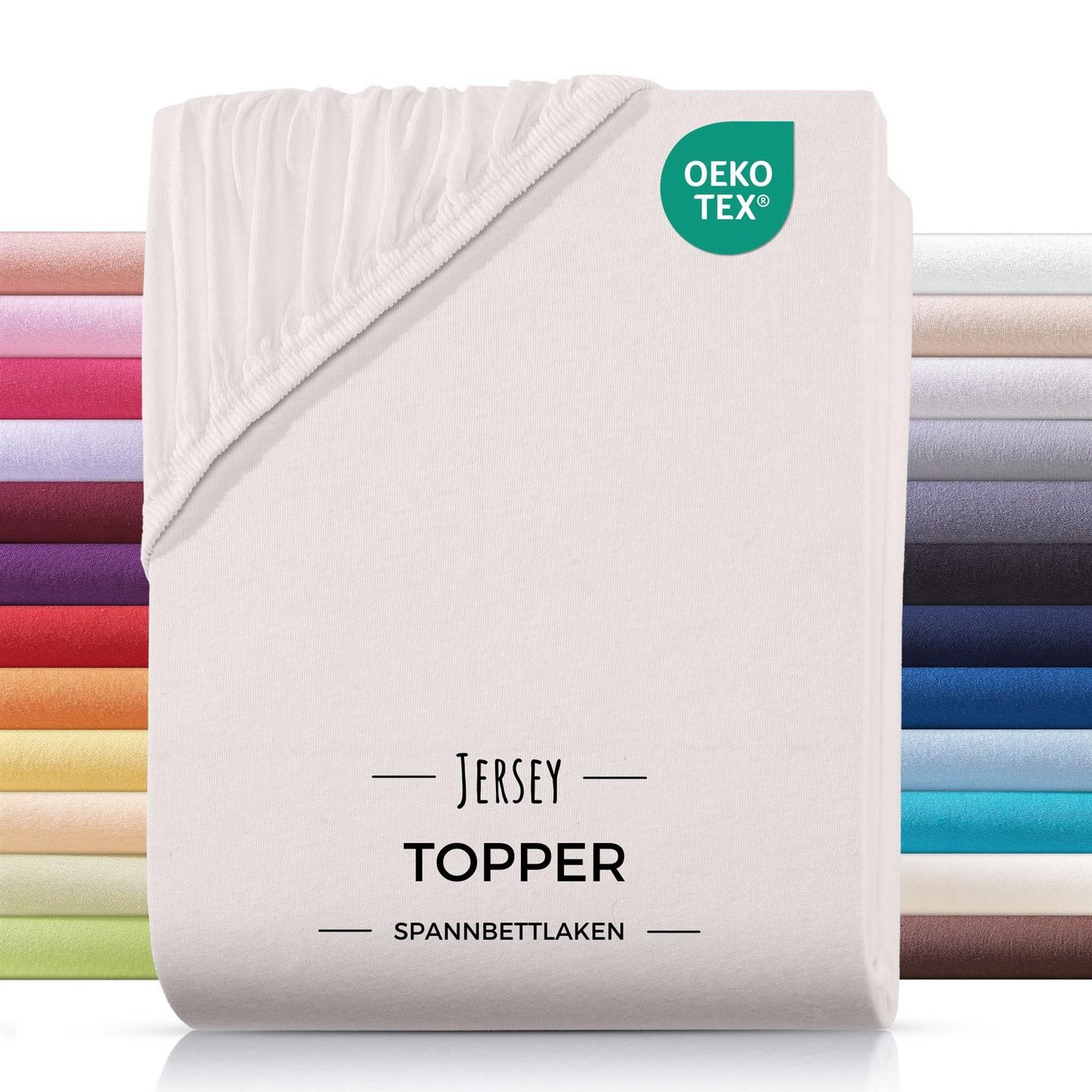 Carpe Sonno Spannbettlaken Topper Spannbetttuch Jersey 140x200 160x200 180x200 200x200 Baumwolle, Jersey, Gummizug: rundum, (1 Stück), Topper Spannbettlaken 180x200 für Matratzen bis 10cm Höhe von Carpe Sonno
