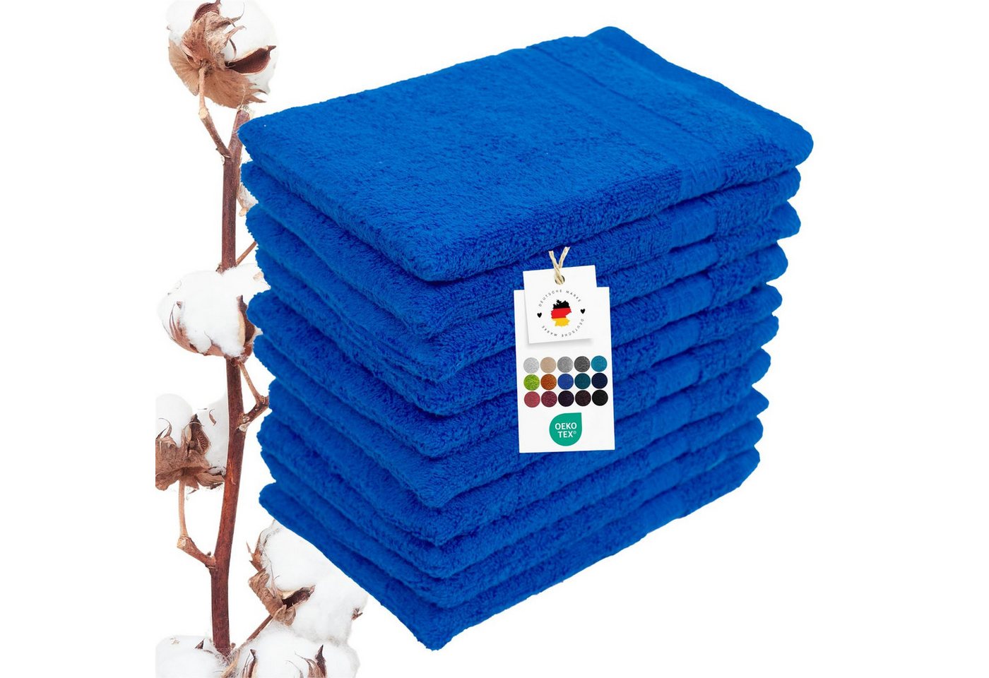 Carpe Sonno Waschhandschuh Frottier Waschhandschuhe 16x21 cm im 10er Set aus 100% Baumwolle, Frottier (Spar-Set, 10-St), 500 g/m² Handwaschlappen mit Aufhängeschlaufe Erwachsene Kinder Baby von Carpe Sonno