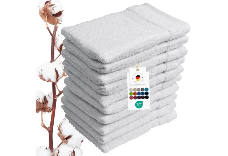 Carpe Sonno Waschhandschuh Frottier Waschhandschuhe 16x21 cm im 10er Set aus 100% Baumwolle, Frottier (Spar-Set, 10-St), 500 g/m² Handwaschlappen mit Aufhängeschlaufe Erwachsene Kinder Baby von Carpe Sonno