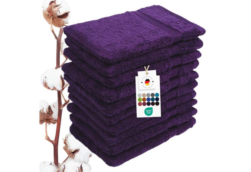 Carpe Sonno Waschhandschuh Waschlappen 10er Set Baumwolle Frottee Gesicht Körper Weich Saugstark, Frottier (Spar-Set, 10-St), 500 g/m² Handwaschlappen mit Aufhängeschlaufe Erwachsene Kinder Baby von Carpe Sonno