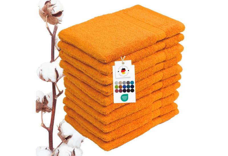 Carpe Sonno Waschhandschuh Waschlappen 10er Set Baumwolle Frottee Gesicht Körper Weich Saugstark, Frottier (Spar-Set, 10-St), 500 g/m² Handwaschlappen mit Aufhängeschlaufe Erwachsene Kinder Baby von Carpe Sonno