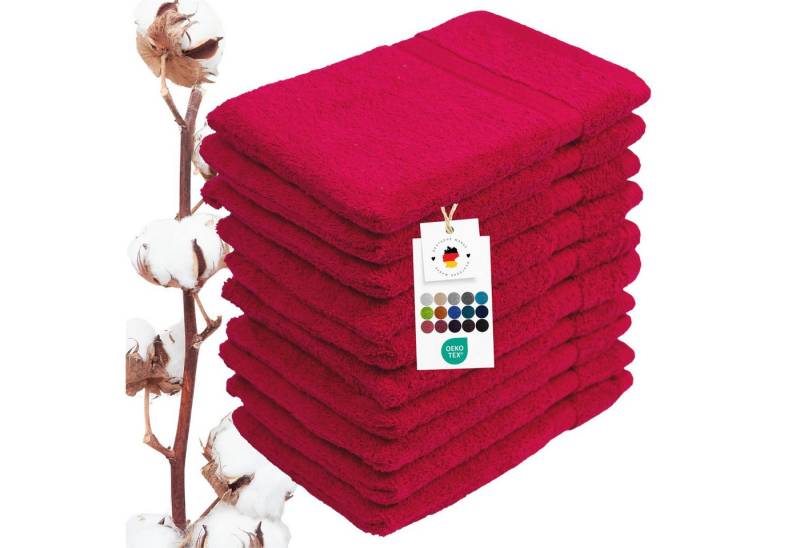 Carpe Sonno Waschhandschuh Waschlappen 10er Set Baumwolle Frottee Gesicht Körper Weich Saugstark, Frottier (Spar-Set, 10-St), 500 g/m² Handwaschlappen mit Aufhängeschlaufe Erwachsene Kinder Baby von Carpe Sonno