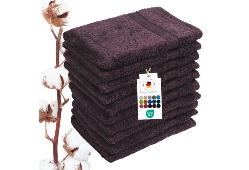 Carpe Sonno Waschhandschuh Waschlappen 10er Set Baumwolle Frottee Gesicht Körper Weich Saugstark, Frottier (Spar-Set, 10-St), 500 g/m² Handwaschlappen mit Aufhängeschlaufe Erwachsene Kinder Baby von Carpe Sonno