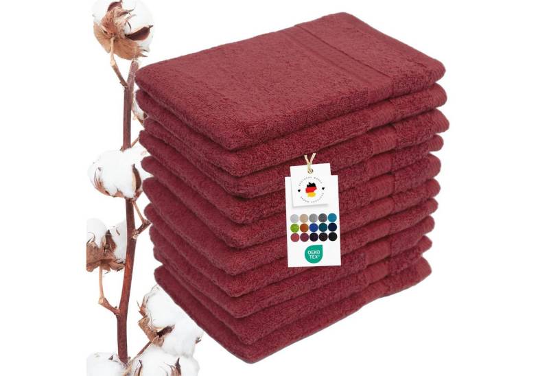 Carpe Sonno Waschhandschuh Waschlappen 10er Set Baumwolle Frottee Gesicht Körper Weich Saugstark, Frottier (Spar-Set, 10-St), 500 g/m² Handwaschlappen mit Aufhängeschlaufe Erwachsene Kinder Baby von Carpe Sonno
