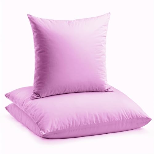 Carpe Sonno einfarbige Bettwäsche 135x200 cm Renforce aus 100% Baumwolle für besten Schlafkomfort – Baumwoll Uni Bettzeug - Renforce Bettwäsche 135 x 200 Pink Uni mit Bettbezug und Kissenbezug von Carpe Sonno