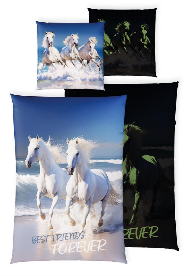 Carpe Sonno Kinderbettwäsche 135x200 +10 SPIELE +KINDERBUCH Baumwoll Bettwäsche Kind Jungen Mädchen, Renforcé, 2 teilig, Süße Pferde Bettwäsche Tiere Teenager Bettzeug Pferdemotiv Carpe Sonno Kinderbettwäsche 135x200 +10 SPIELE +KINDERBUCH Baumwoll Bettwäsche Kind Jungen Mädchen, Renforcé, 2 teilig, Süße Pferde Bettwäsche Tiere Teenager Bettzeug Pferdemotiv von Carpe Sonno