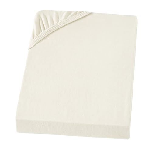 Winter Biber Spannbettlaken 90x200 Creme Flanell Bettlaken Baumwolle 100% Baumwolle - Warmes Laken für Matratzen mit Steghöhe 15-25 cm - Matratzenbezug mit Gummizug von Carpe Sonno