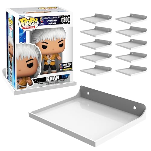 Carpenter Woods Funko Pop-Regale, Wandregal für Sammlerstücke, Funko-Pop-Display-Ständer, Vinyl-Spielzeug, Actionfiguren-Vitrine, Funko-Pop-Ständer, Wandhalterung, Organizer, Weiß, 5 Stück von Carpenter Woods