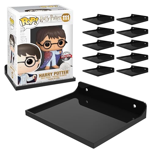 Carpenter Woods Funko Pop Regale Wandregal für Sammlerstücke, Funko Pop Display Ständer Halter, Vinyl Spielzeug Actionfigur Vitrine Funko Pop Ständer Wandhalterung Aufbewahrungs-Organizer schwarz von Carpenter Woods