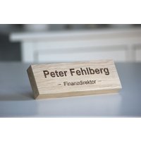 Schreibtisch Plakette Namensschild Für Personalisiertes Geschenk Büro Dekor Holz Schild Massiv Eiche Graviert von CarpenterGirls