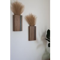 Wandtasche Gestreift 26cm | Holz Vase Zum Aufhängen Für Pflanzen Oder Trockenblumen von CarpenterKatieCo