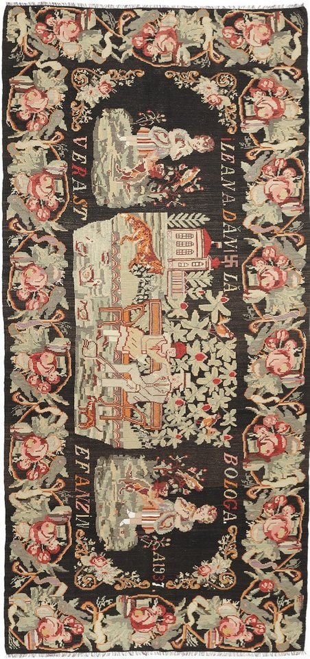 Carpet Avenue Teppich Rose Kelim 404x182, Läufer, Höhe: 4 mm von Carpet Avenue