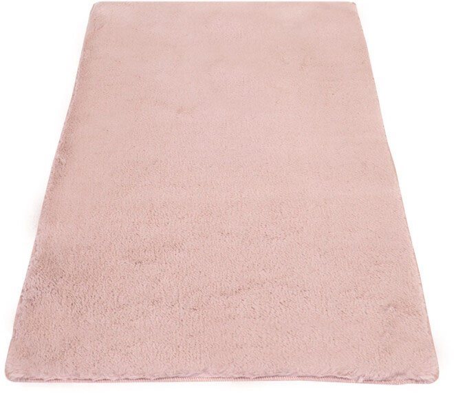 Badematte Topia Mats, Badteppich uni Carpet City, Höhe 14 mm, rutschhemmend beschichtet, strapazierfähig, Polyester, rechteckig, Hochflor, Kaninchen Haptik, Polyester, Badezimmerteppich, waschbar von Carpet City