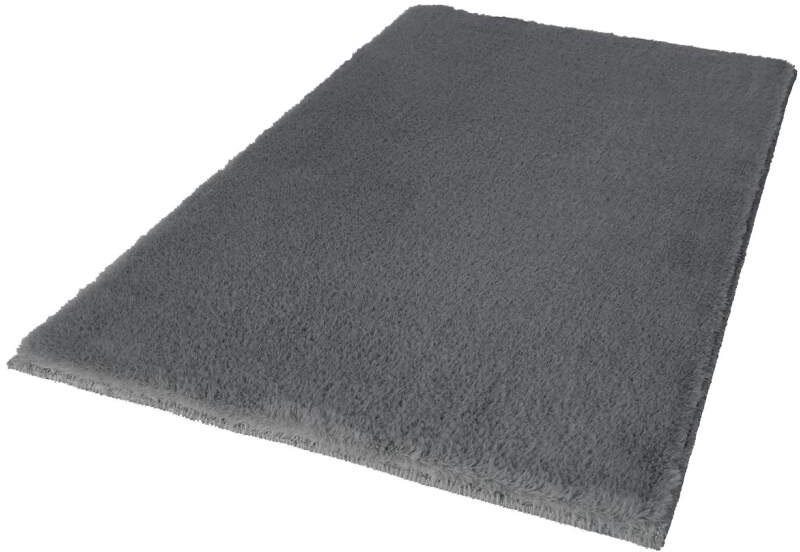 Badematte Topia Mats, Badteppich uni Carpet City, Höhe 14 mm, rutschhemmend beschichtet, strapazierfähig, Polyester, rechteckig, Hochflor, Kaninchen Haptik, Polyester, Badezimmerteppich, waschbar von Carpet City