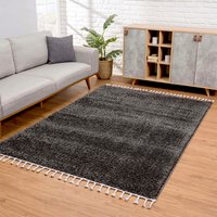 Carpet City Hochflor-Teppich "Pulpy 100", rechteckig, sehr weich, mit Fransen, uni, viele Größen, Wohnzimmer, Schafzimmer von Carpet City