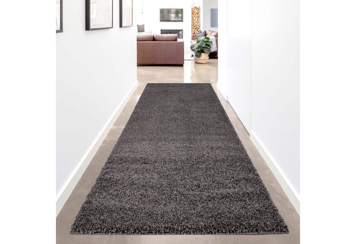 Carpet City Hochflor-Teppich Shaggi uni 500, rechteckig, Höhe: 30 mm, Läufer, Shaggy, Uni, Langflor, weich, Wohnzimmer, Schlafzimmer, Kinder Carpet City Hochflor-Teppich Shaggi uni 500, rechteckig, Höhe: 30 mm, Läufer, Shaggy, Uni, Langflor, weich, Wohnzimmer, Schlafzimmer, Kinder von Carpet City