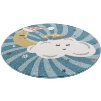 Carpet City Kinderteppich "Anime9380", rund, Teppich Mond, Wolken, Sterne, Weicher Flor von Carpet City