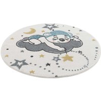 Carpet City Kinderteppich "Anime9385", rund, Babyteppich, Sterne, Mond, Nachthimmel, Weicher Flor, Pflegeleicht von Carpet City