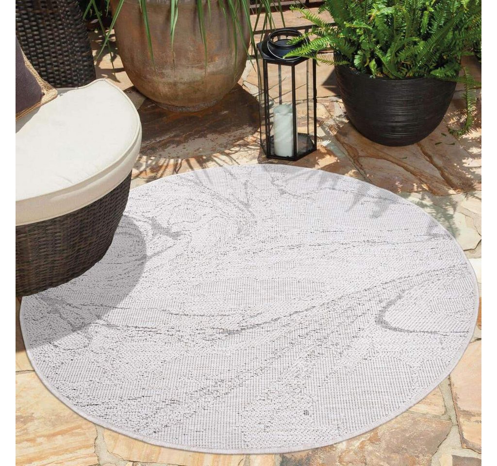 Carpet City Outdoorteppich DUO RUG 5733, rund, Höhe: 5 mm, Wendeteppich Wetterfest In- & Outdoor, Balkon, Terrasse, Wohnzimmer Carpet City Outdoorteppich DUO RUG 5733, rund, Höhe: 5 mm, Wendeteppich Wetterfest In- & Outdoor, Balkon, Terrasse, Wohnzimmer von Carpet City