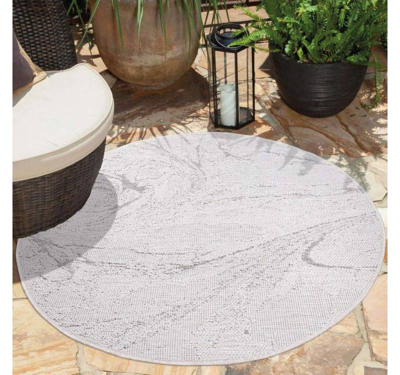 Carpet City Outdoorteppich DUO RUG 5733, rund, Höhe: 5 mm, Wendeteppich Wetterfest In- & Outdoor, Balkon, Terrasse, Wohnzimmer Carpet City Outdoorteppich DUO RUG 5733, rund, Höhe: 5 mm, Wendeteppich Wetterfest In- & Outdoor, Balkon, Terrasse, Wohnzimmer von Carpet City