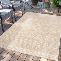 Carpet City Outdoorteppich "PALM 3522" rechteckig 5 mm Höhe Läufer, Wetterfest & UV-beständig, für Balkon, Terrasse, Küche, flach von Carpet City