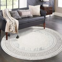Carpet City Teppich "ANTIK209", rund, 10 mm Höhe, Kurzflor, 3D-Optik, Klassisch-Modern für Wohnzimmer, Schlafzimmer von Carpet City