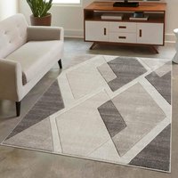Carpet City Teppich "BONITO 7167", rechteckig, 11 mm Höhe, Läufer, Flachflor, Hochtief-Muster/ 3D-Effekt, Geo-Muster, Wohnzimmer von Carpet City