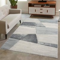 Carpet City Teppich "BONITO 9053", rechteckig, 11 mm Höhe, Läufer, Flachflor, Hochtief-Muster/ 3D-Effekt, Geo-Muster, Wohnzimmer von Carpet City