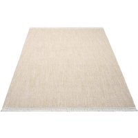 Carpet City Teppich "CLASICO 0052", rechteckig, Kurzflor, Fransen, Meliert, Boho-Stil, Wohnzimmer von Carpet City