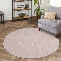Carpet City Teppich "CLASICO 0052", rund, 11 mm Höhe, Kurzflor, Hochtief-Muster, Boho, Wohnzimmer von Carpet City