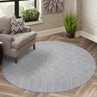 Carpet City Teppich "FLAIR138", rund, 11 mm Höhe, Kurzflor-Teppich, Skandi-Stil, Wohnzimmer von Carpet City