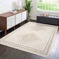 Carpet City Teppich "LINDO 8853" rechteckig 11 mm Höhe Kurzflor, Hochtief-Muster/ 3D-Effekt, Fransen, Boho-Stil, Wohnzimmer Carpet City Teppich "LINDO 8853" rechteckig 11 mm Höhe Kurzflor, Hochtief-Muster/ 3D-Effekt, Fransen, Boho-Stil, Wohnzimmer von Carpet City